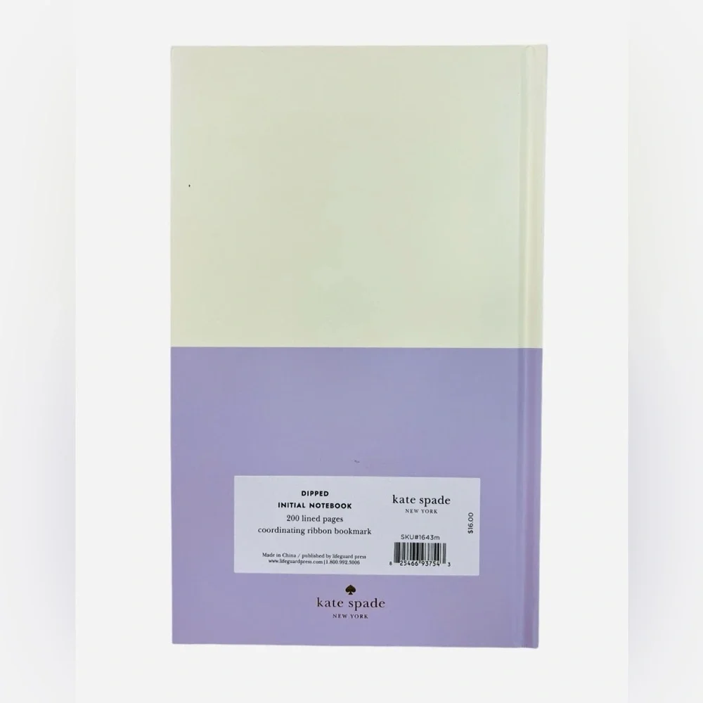 Kate Spade New York Dipped Notebook, M (1643M) Cream/Lavender